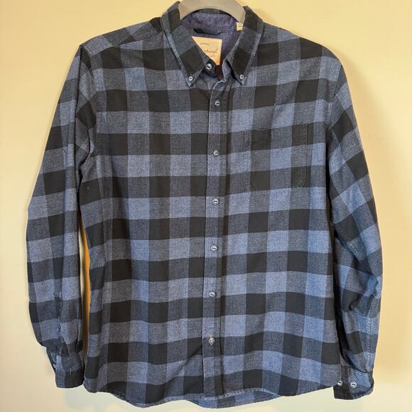 Weatherproof Vintage Blue Black Flannel Shirt XL Button Down Plaid Workwear - Picture 2 of 10